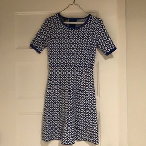 Talbots dress in blue and white pattern